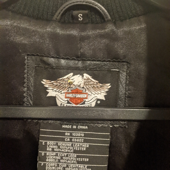 Harley Davidson leather/cloth jacket S - Picture 4 of 5